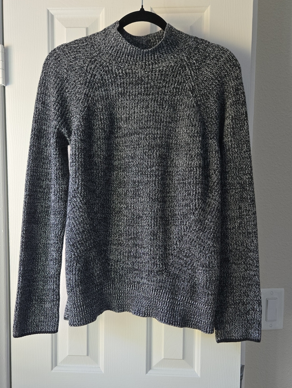 GAP Black & White Marled Cowl Neck Sweater